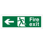 Fire Exit (Left Arrow) Sign